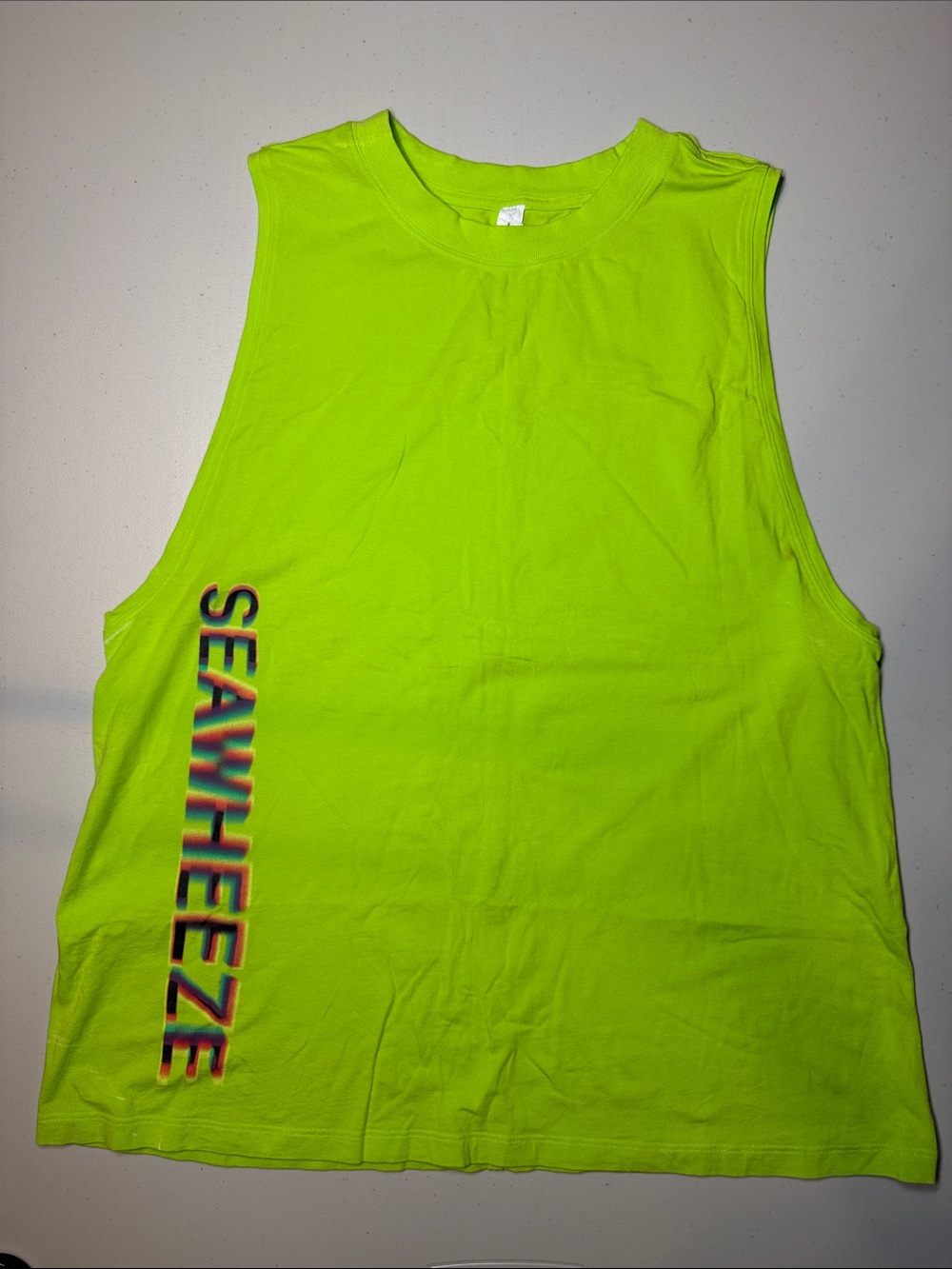 Lululemon All Your Tank Top SeaWheeze Ed. Neon Green Pima Cotton size 6